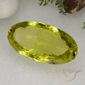 Quartz Vert jaune naturelle ovale, 86.68 ct, VVS