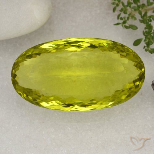 85.07ct Naturel Jaune citron Quartz, ovale, VVS