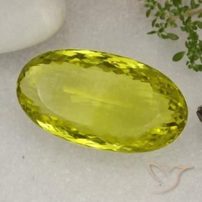 Quartz Jaune citron naturelle ovale, 85.07 ct, VVS