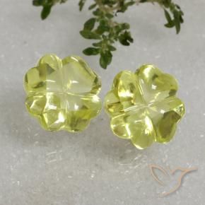 Shop natural 19.38ct Jaune citron Quartz gems, Taille Fleur, from Brésil at GemSelect. In stock, global shipping!
