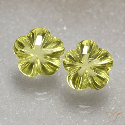 15.78ctw Naturel Jaune verdâtre Quartz, Taille Fleur, Transparent