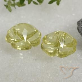Shop natural 19.52ct Jaune verdâtre Quartz gems, Taille Fleur, from Brésil at GemSelect. In stock, global shipping!