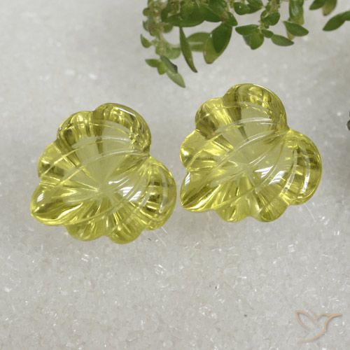 16.48ctw Naturel Jaune verdâtre Quartz, Fantaisie, Transparent