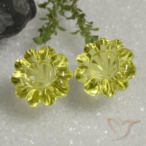 Shop natural 14.39ct Jaune moyen Quartz gems, Taille Fleur, from Brésil at GemSelect. In stock, global shipping!