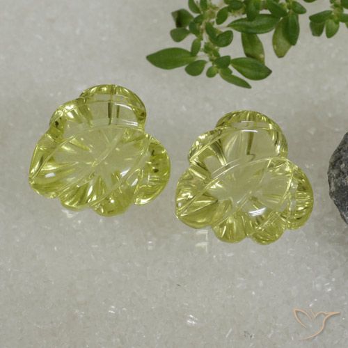 14.33ctw Naturel Vert jaunâtre Quartz, Fantaisie, Transparent