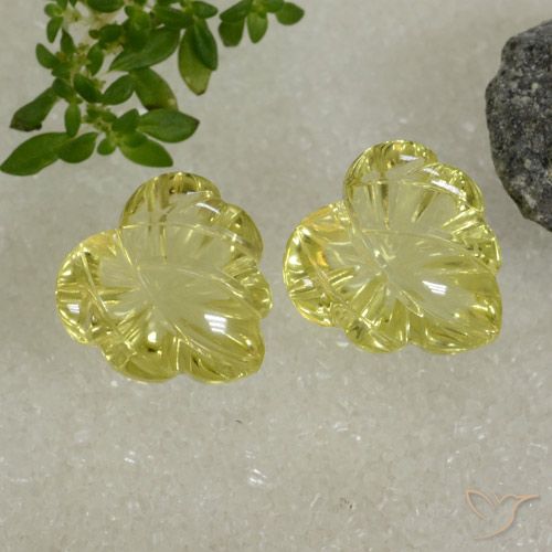 13.09ctw Naturel Jaune citron Quartz, Fantaisie, Transparent