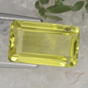 Quartz Jaune ananas léger naturelle Octogone / coupe Émeraude, 4.46 ct, VVS-VS