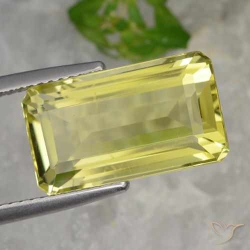 Quartz Jaune clair naturelle Octogone / coupe Émeraude, 8.23 ct, VVS-VS