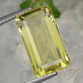 Quartz Jaune clair naturelle Octogone / coupe Émeraude, 8.23 ct, VVS-VS