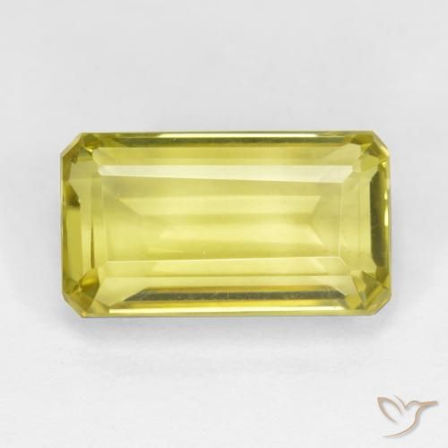 6.12ct Naturel Jaune ananas léger Quartz, Taille émeraude, VVS-VS