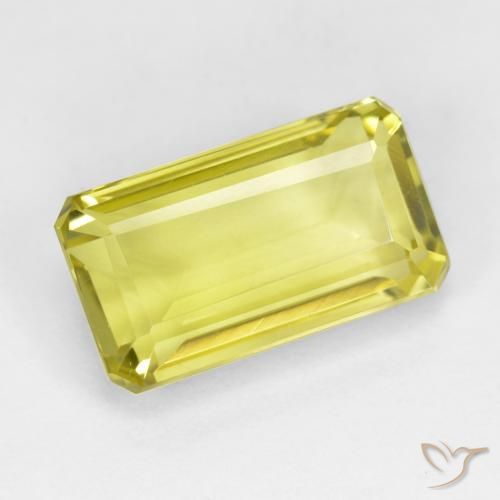 Quartz Jaune ananas léger naturelle Octogone / coupe Émeraude, 6.12 ct, VVS-VS