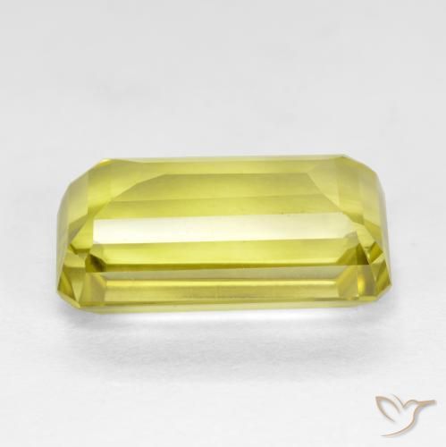 Quartz Jaune ananas léger naturelle Octogone / coupe Émeraude, 6.12 ct, VVS-VS