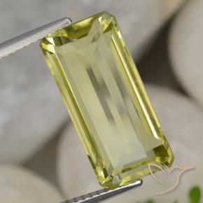 Quartz Jaune maïs léger naturelle Octogone / coupe Émeraude, 8.90 ct, VVS-VS