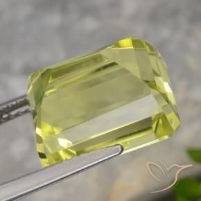 Quartz Jaune clair naturelle Octogone / coupe Émeraude, 9.99 ct, VVS-VS