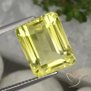 Quartz Jaune ananas léger naturelle Octogone / coupe Émeraude, 9.06 ct, VVS-VS