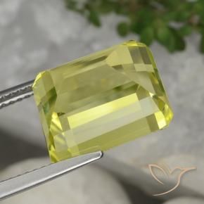 Quartz Jaune ananas léger naturelle Octogone / coupe Émeraude, 9.06 ct, VVS-VS