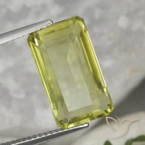 Quartz Jaune moyen naturelle Octogone / coupe Émeraude, 8.13 ct, VVS-VS