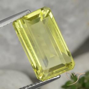 Quartz Jaune citron naturelle Octogone / coupe Émeraude, 6.90 ct, VVS-VS