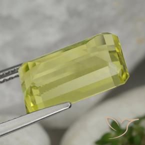 Quartz Jaune citron naturelle Octogone / coupe Émeraude, 6.90 ct, VVS-VS