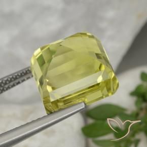 Quartz Jaune clair naturelle Octogone / coupe Émeraude, 9.98 ct, VVS-VS