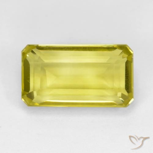 5.20ct Naturel Jaune ananas Quartz, Taille émeraude, VVS-VS