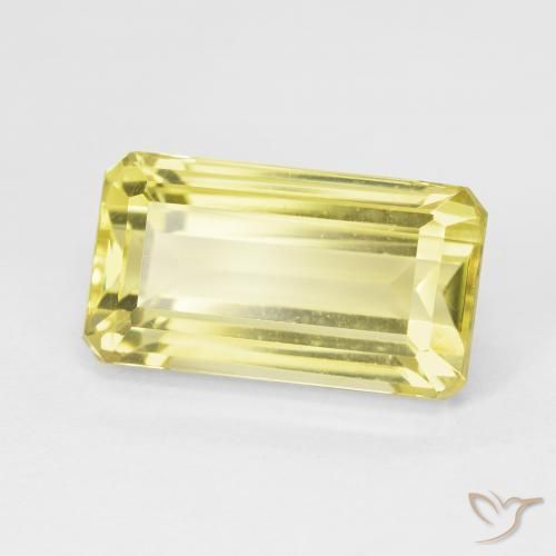 Quartz Jaune ananas léger naturelle Octogone / coupe Émeraude, 6.84 ct, VVS-VS