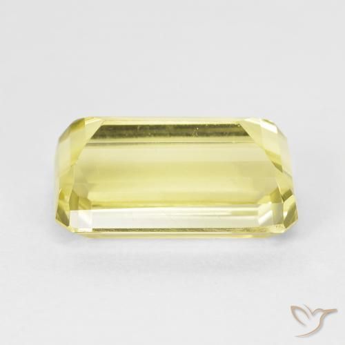 Quartz Jaune ananas léger naturelle Octogone / coupe Émeraude, 6.84 ct, VVS-VS