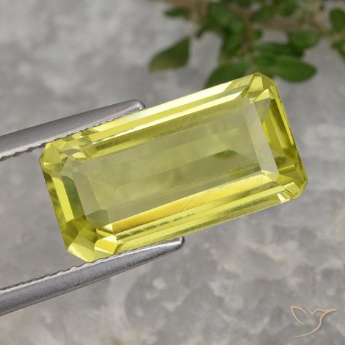 5.60ct Naturel Jaune clair Quartz, Taille émeraude, VVS-VS