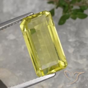 Quartz Jaune clair naturelle Octogone / coupe Émeraude, 5.60 ct, VVS-VS