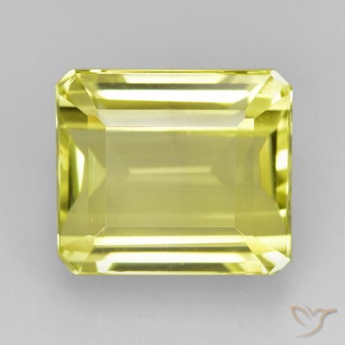Quartz Jaune clair naturelle Octogone / coupe Émeraude, 9.31 ct, VVS-VS