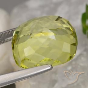 Quartz Jaune clair naturelle Coussin, 14.34 ct, VVS