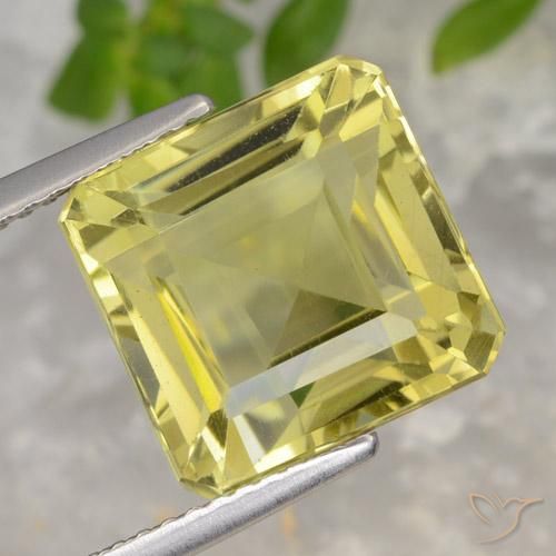8.55ct Naturel Jaune clair Quartz, Taille émeraude, VVS-VS