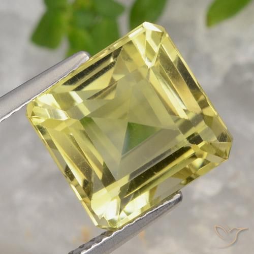 Quartz Jaune clair naturelle Octogone / coupe Émeraude, 8.55 ct, VVS-VS