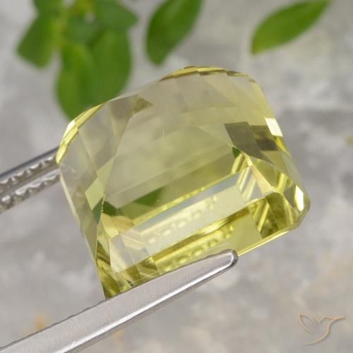 Quartz Jaune clair naturelle Octogone / coupe Émeraude, 8.55 ct, VVS-VS