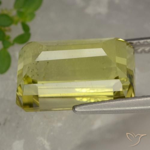 Quartz Jaune pâle naturelle Octogone / coupe Émeraude, 6.42 ct, VVS-VS