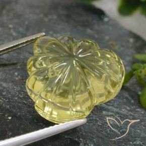 Quartz Jaune verdâtre naturelle Taille Fleur, 11.72 ct, Transparent