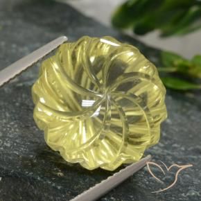 Quartz Jaune lagon naturelle Taille Fleur, 12.61 ct, Transparent