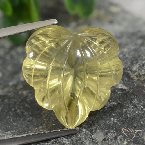 10.42ct Naturel Jaune moyen-léger Quartz, Taille Fleur, Transparent