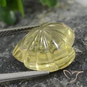 Quartz Jaune moyen-léger naturelle Taille Fleur, 10.42 ct, Transparent