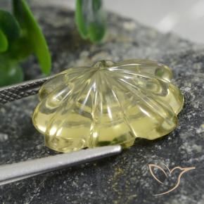 Quartz Jaune moyen-léger naturelle Taille Fleur, 9.60 ct, Transparent