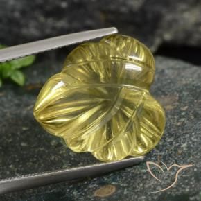Quartz Doré léger naturelle Taille Fleur, 12.04 ct, Transparent