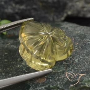 Quartz Doré léger naturelle Taille Fleur, 12.04 ct, Transparent