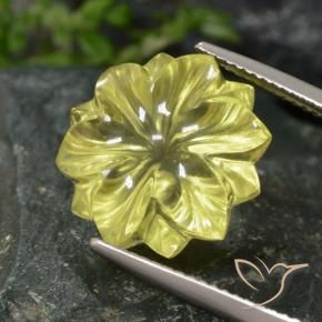 Quartz Jaune clair naturelle Taille Fleur, 12.77 ct, Transparent