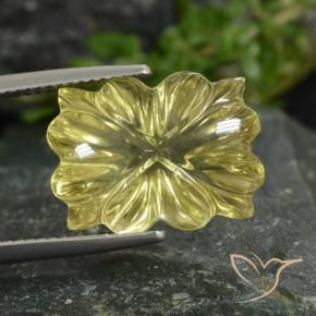 Quartz Jaune lagon naturelle Taille Fleur, 10.48 ct, Transparent