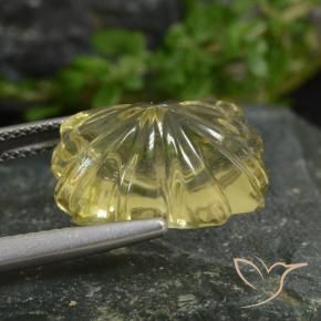 Quartz Jaune lagon naturelle Taille Fleur, 10.48 ct, Transparent