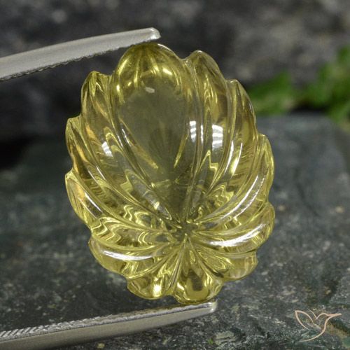 12.77ct Naturel Jaune moyen-léger Quartz, Taille Fleur, Transparent