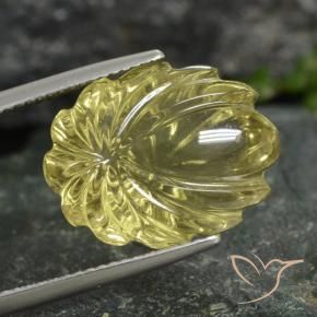 Quartz Jaune moyen-léger naturelle Taille Fleur, 12.77 ct, Transparent