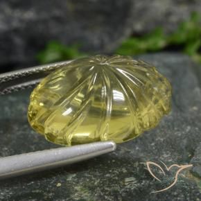 Quartz Jaune moyen-léger naturelle Taille Fleur, 12.77 ct, Transparent