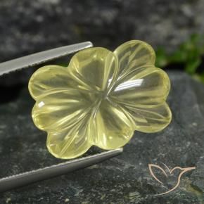 Quartz Jaune pâle naturelle Taille Fleur, 9.49 ct, Transparent