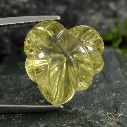 14.18ct Naturel Jaune moyen Quartz, Taille Fleur, Transparent